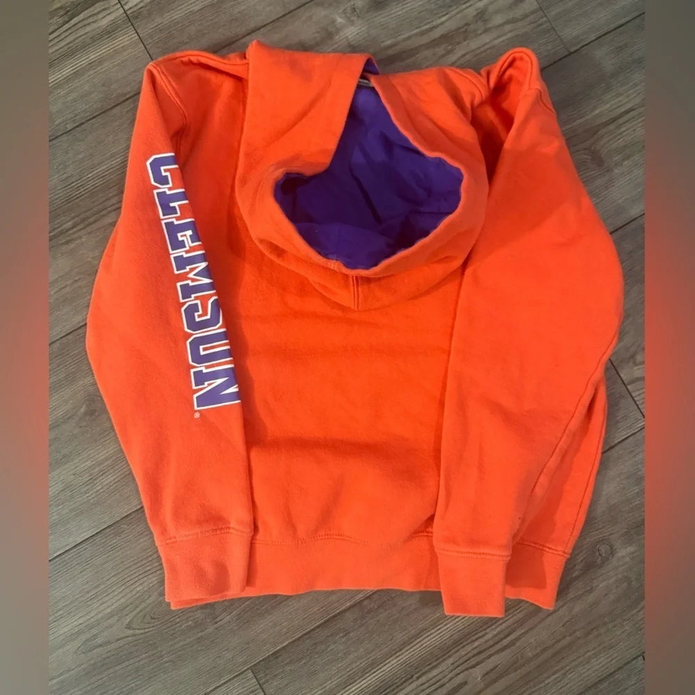 Clemson Tigers Youth Hoodie Orange Purple Paw Logo Colosseum Size 8-10 Youth